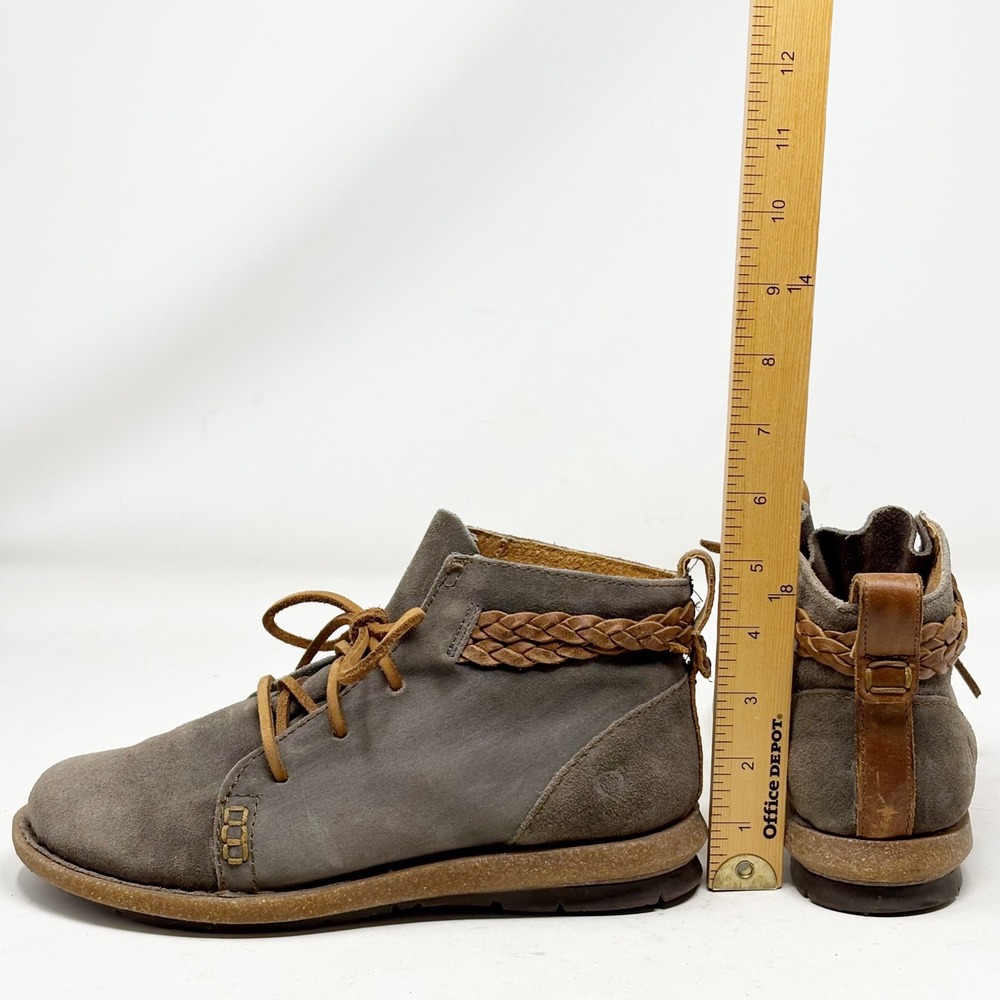 Born Mens Gray Suede Braided Leather Chukka Desert Boots Size 8/39 - Picture 10 of 15